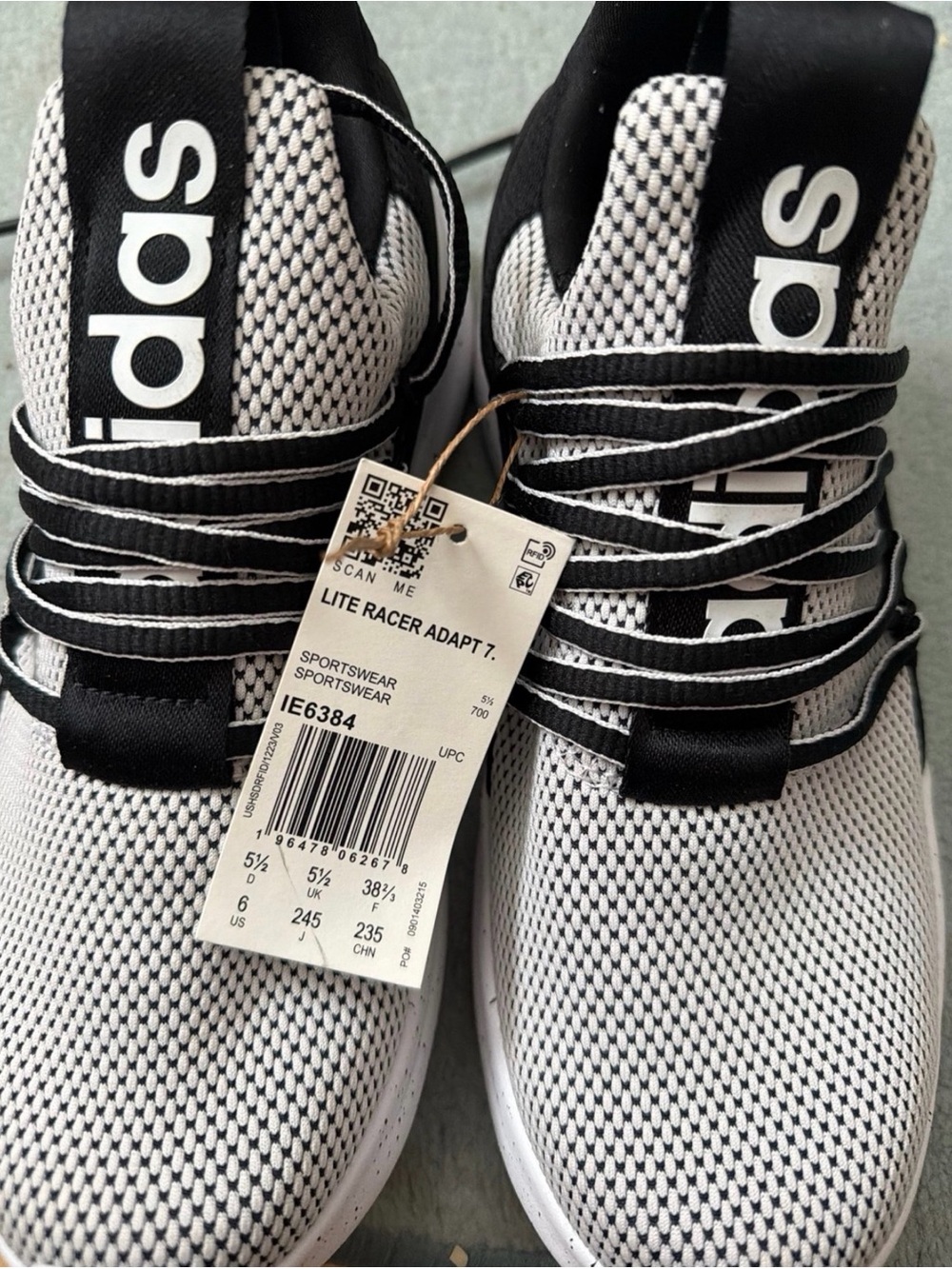 adidas Lite Racer Adapt 7.0 kids' shoes, Size 6- New without box